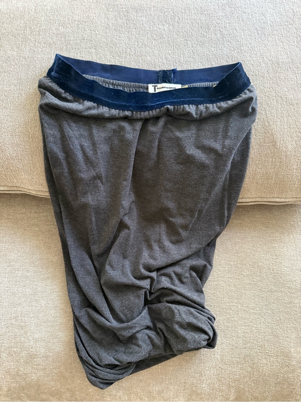Alexander Wang Kids Charcoal Gray Skirt with Navy Waistband